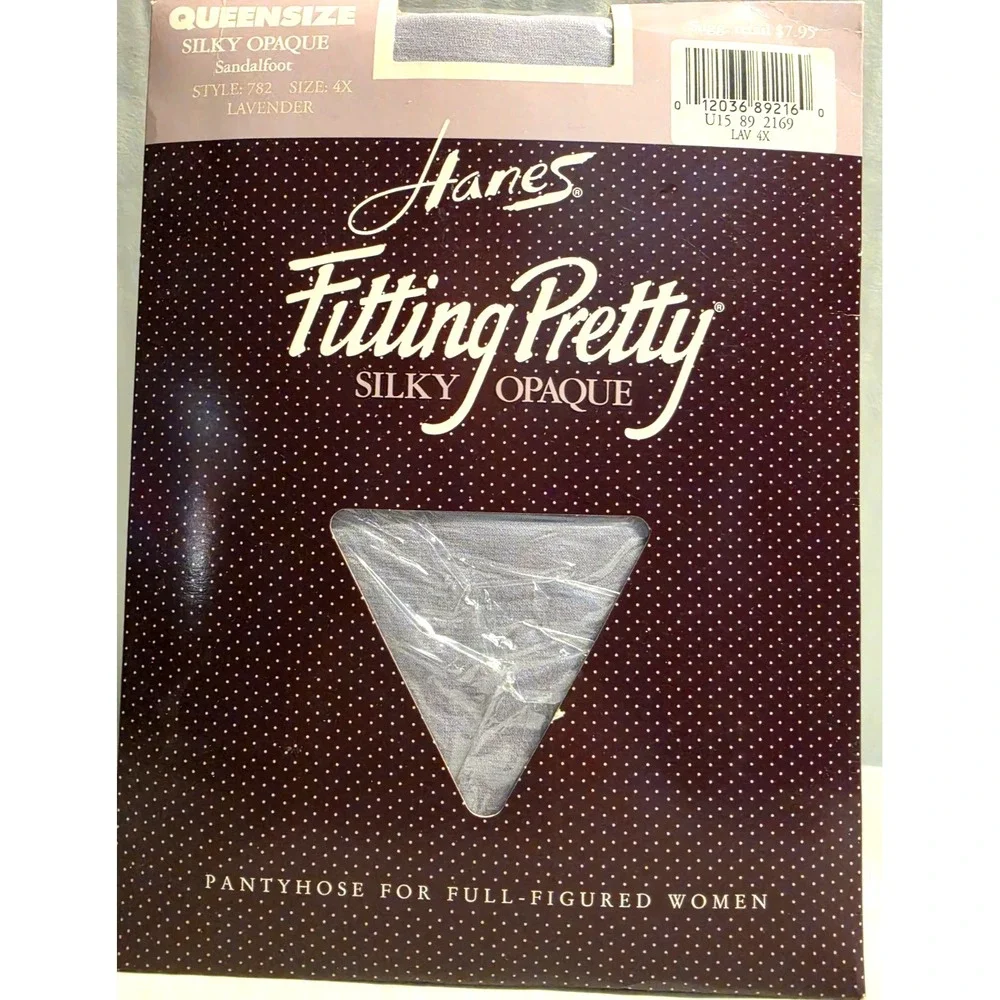 Hanes Queensize Fitting Pretty Silky Opaque Pantyhose Lavender Size 4X